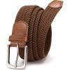 imageCHAOREN Mens Belt  Braided Stretch Golf Belt for Men 1 38quot Gift for Golf Pants Casual Shorts JeansSilver  Brown