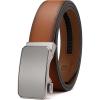 imageCHAOREN Leather Ratchet Belt for men 1 38quot for Dress Pants  Micro Adjustable Belt Fit Everywhere