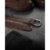 imageCHAOREN Leather Belts for Men Mens Belts CasualEveryday Full Grain Leather Belts for JeansBrown  Gun