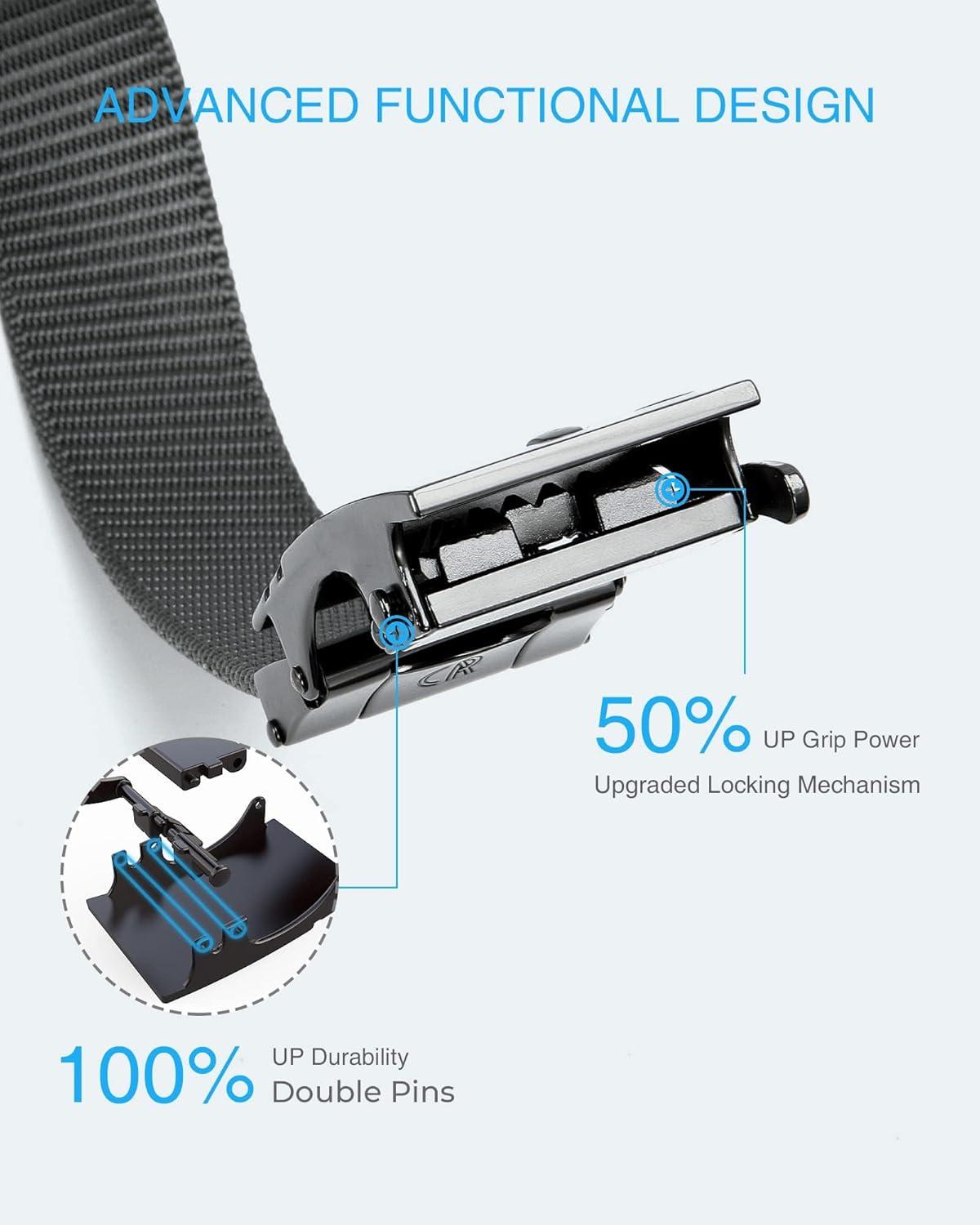 imageCHAOREN Blue Ratchet Belts for Men  Casual Web Nylon Mens Belt 1 38quot  Adjustable and Durable for Jeans