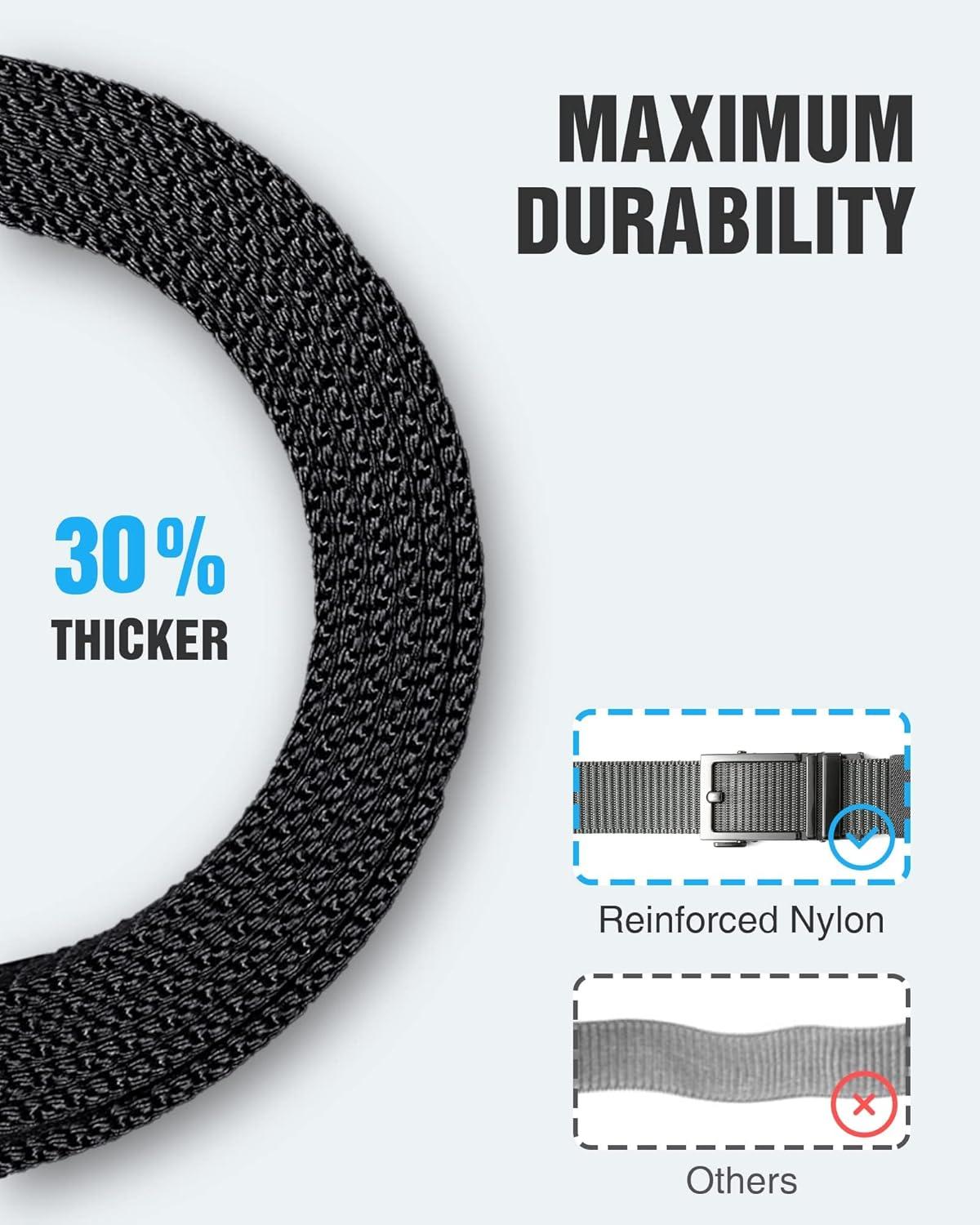 imageCHAOREN Blue Ratchet Belts for Men  Casual Web Nylon Mens Belt 1 38quot  Adjustable and Durable for Jeans