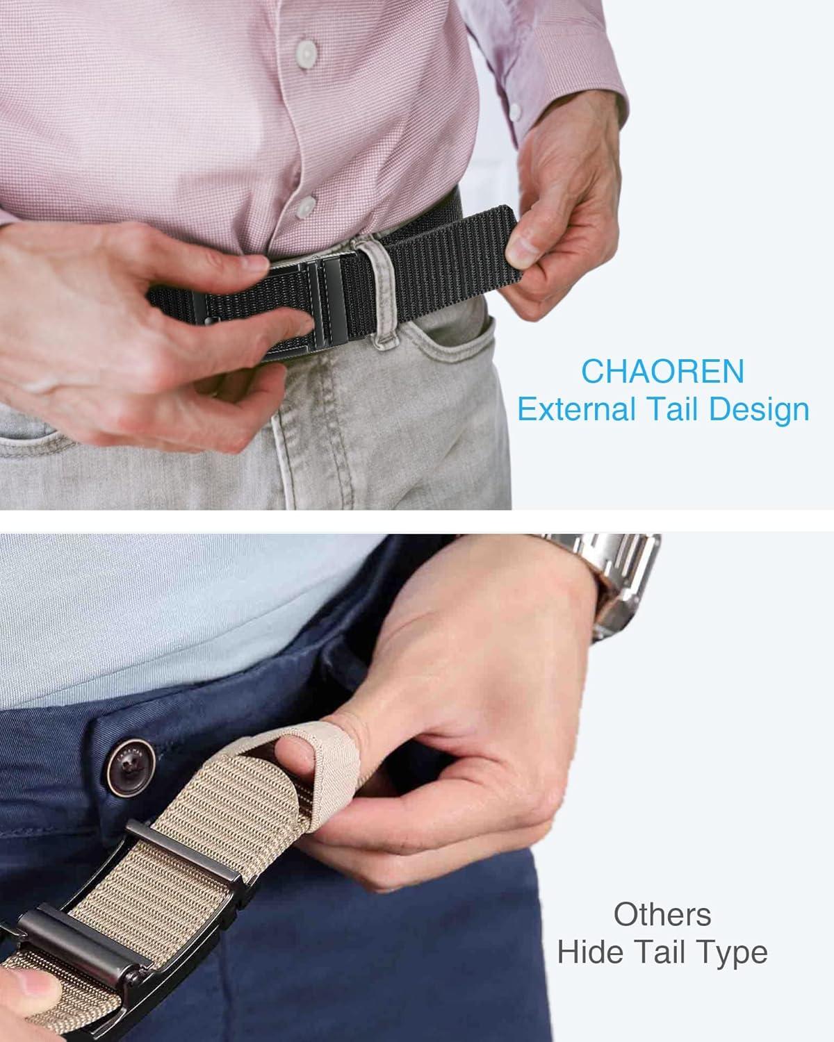 imageCHAOREN Blue Ratchet Belts for Men  Casual Web Nylon Mens Belt 1 38quot  Adjustable and Durable for Jeans