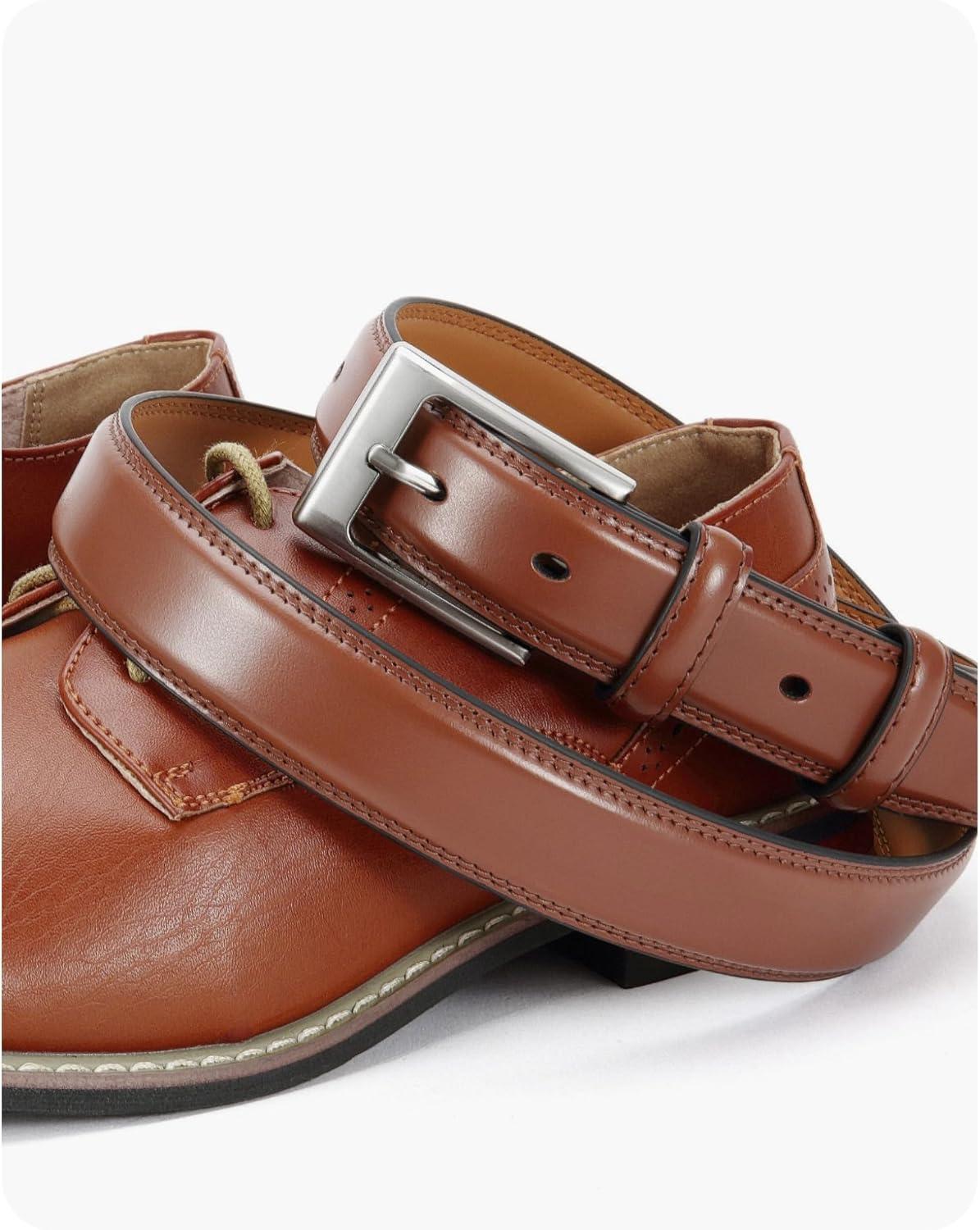 imageCHAOREN Mens Belts Leather Gift for Men  Perfect Companion to Mens Dress ShoesBasic Brown