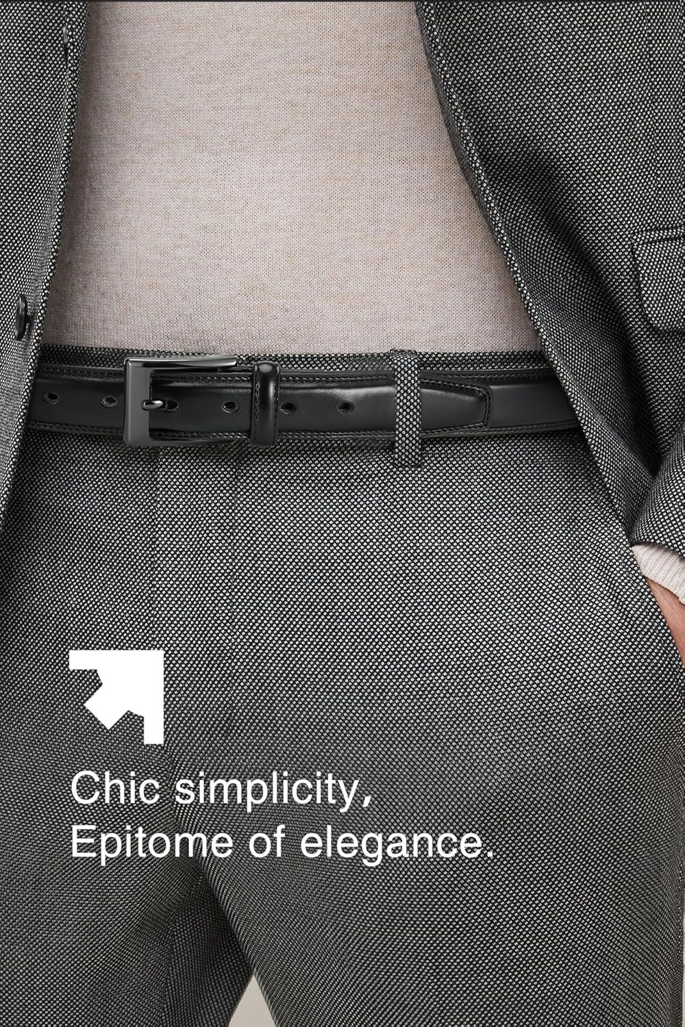 imageCHAOREN Mens Belts Leather Gift for Men  Perfect Companion to Mens Dress ShoesClassic Black