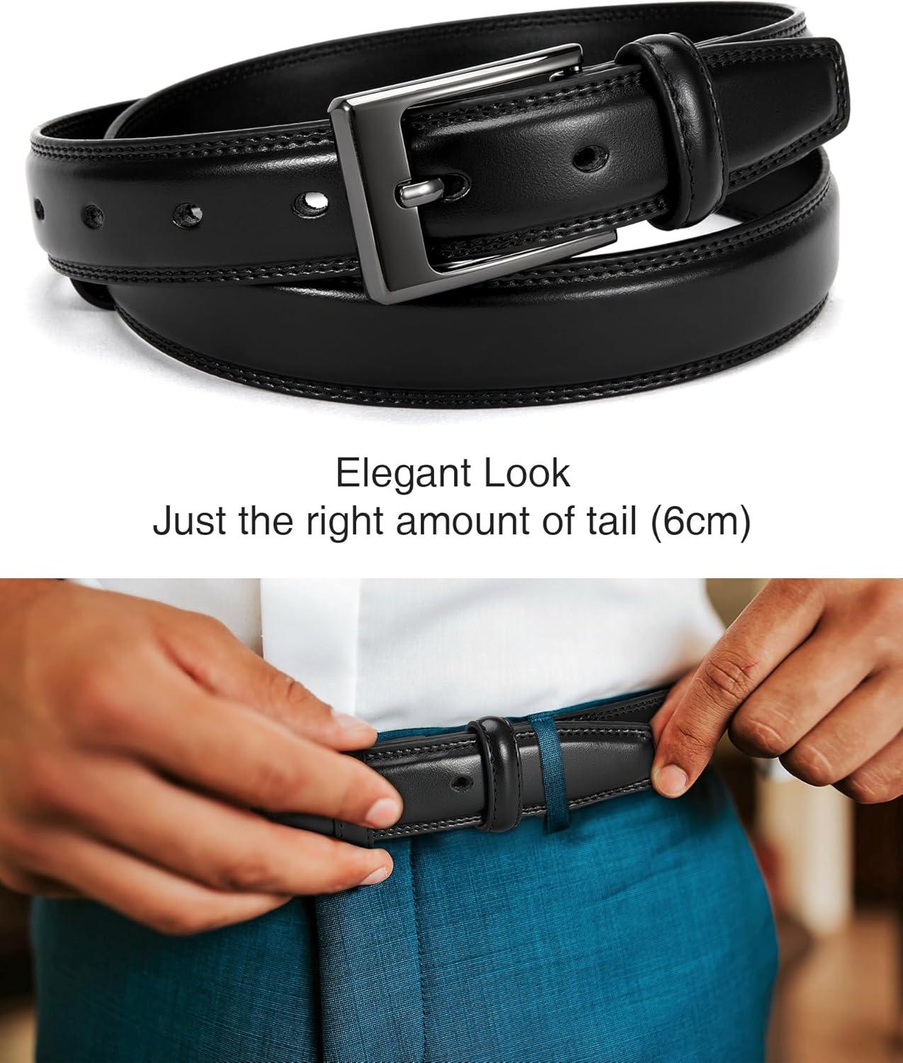 imageCHAOREN Mens Belts Leather Gift for Men  Perfect Companion to Mens Dress ShoesClassic Black