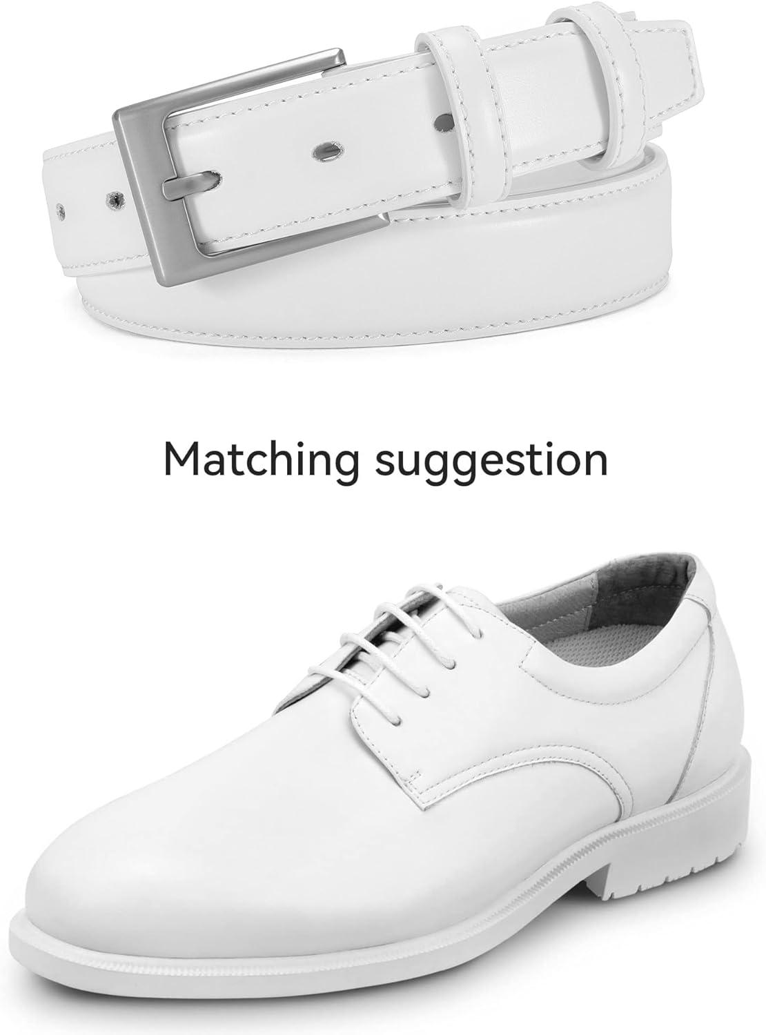 imageCHAOREN Mens Belts Leather Gift for Men  Perfect Companion to Mens Dress ShoesClassic White