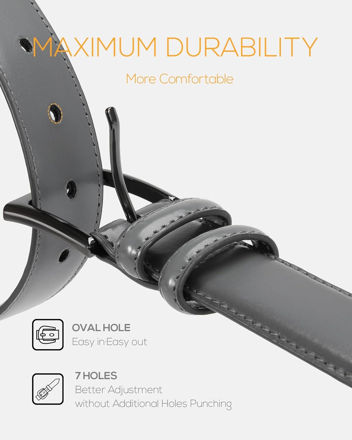 imageCHAOREN Mens Belts Leather Gift for Men  Perfect Companion to Mens Dress ShoesGrey