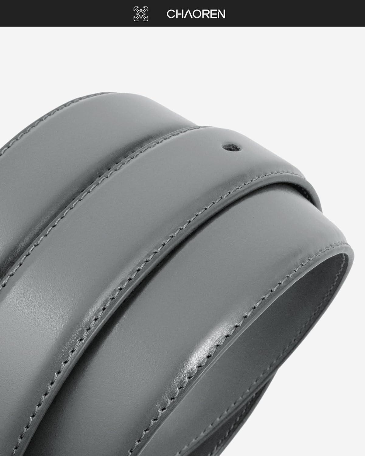 imageCHAOREN Mens Belts Leather Gift for Men  Perfect Companion to Mens Dress ShoesGrey