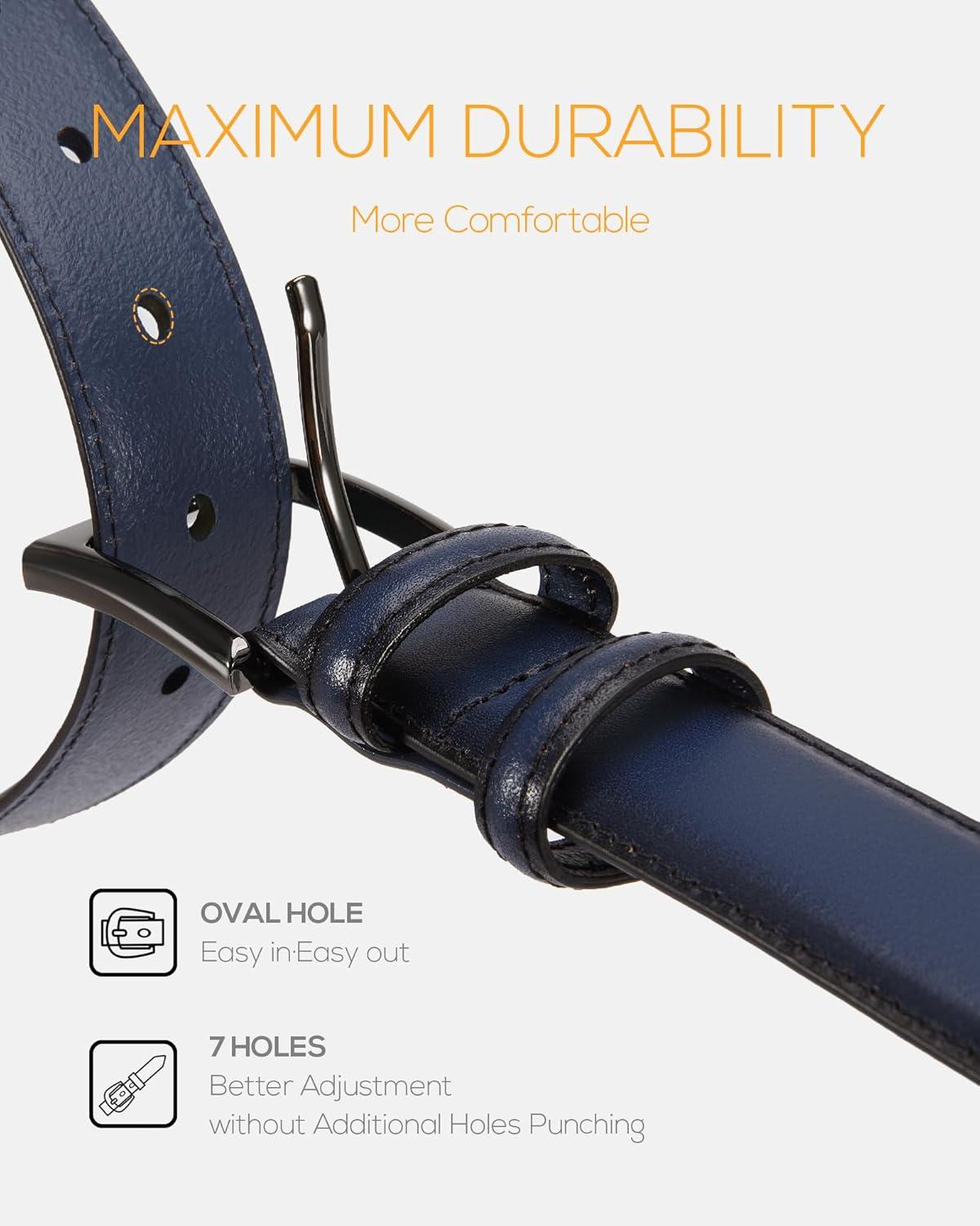 imageCHAOREN Mens Belts Leather Gift for Men  Perfect Companion to Mens Dress ShoesNavy