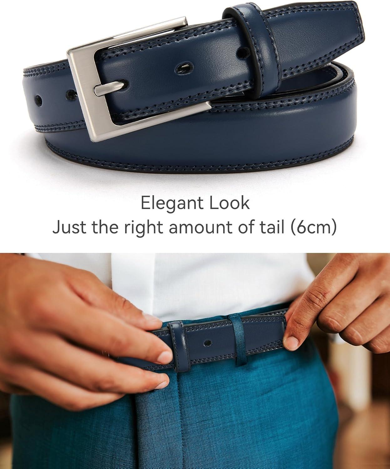 imageCHAOREN Mens Belts Leather Gift for Men  Perfect Companion to Mens Dress ShoesNavy