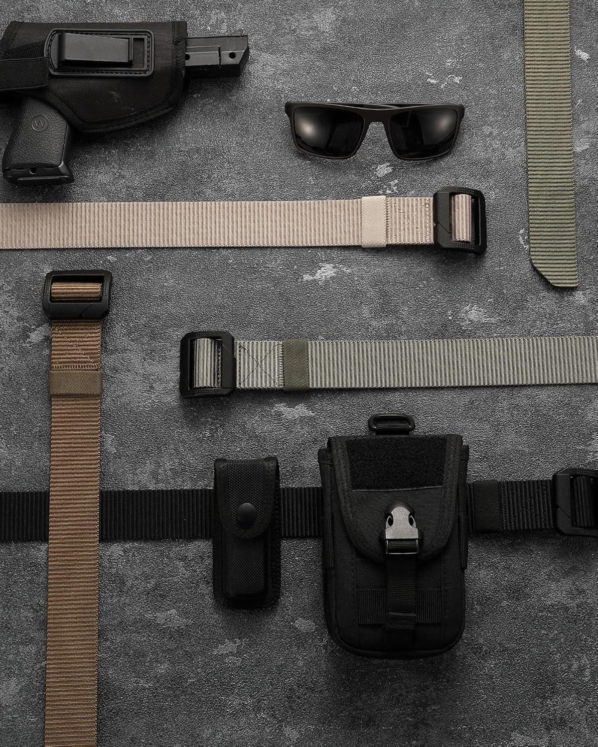 imageCHAOREN Tactical Belt Men  Nylon Gun Belt  Heavy Duty Military EDC for Jeans ampamp CCWBlack and Green