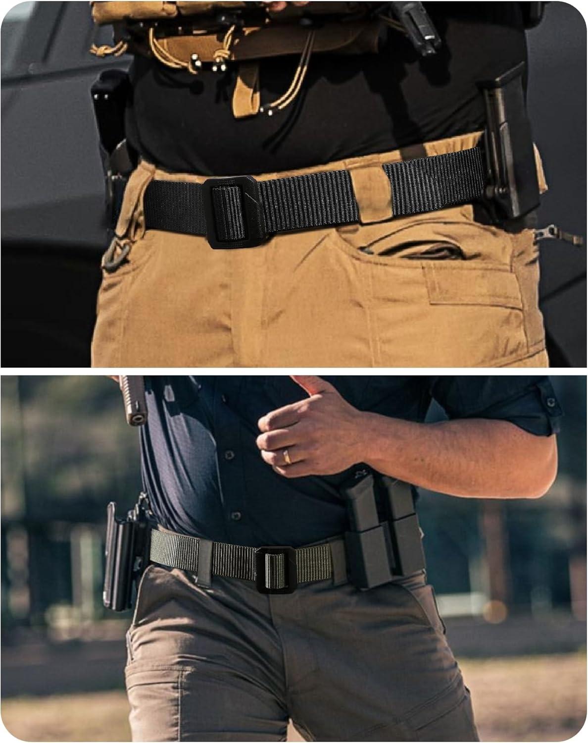 imageCHAOREN Tactical Belt Men  Nylon Gun Belt  Heavy Duty Military EDC for Jeans ampamp CCWBlack and Green