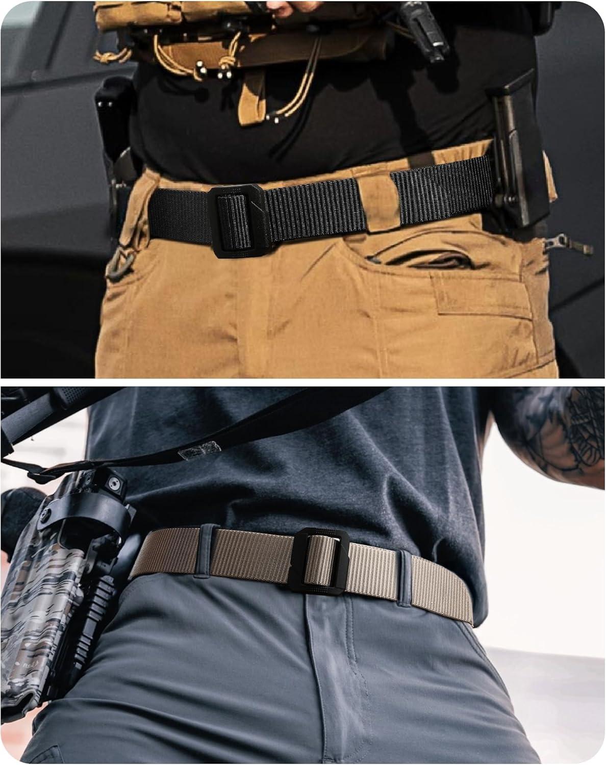 imageCHAOREN Tactical Belt Men  Nylon Gun Belt  Heavy Duty Military EDC for Jeans ampamp CCWBlack and Khaki