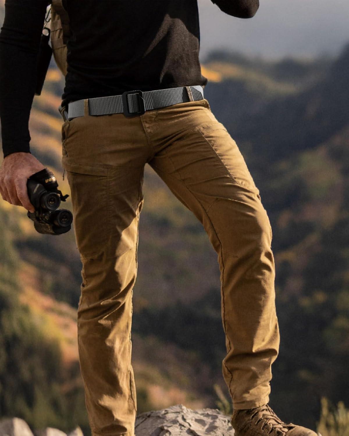 imageCHAOREN Tactical Belt Men  Nylon Gun Belt  Heavy Duty Military EDC for Jeans ampamp CCWGrey