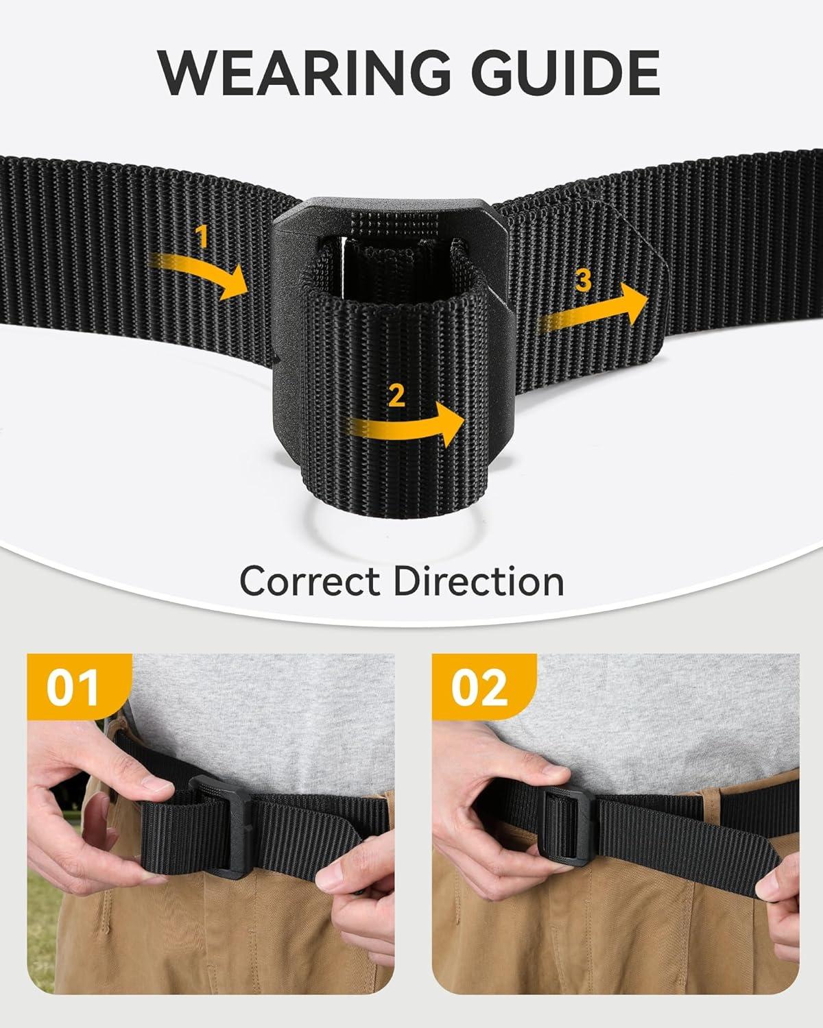 imageCHAOREN Tactical Belt Men  Nylon Gun Belt  Heavy Duty Military EDC for Jeans ampamp CCWKhaki