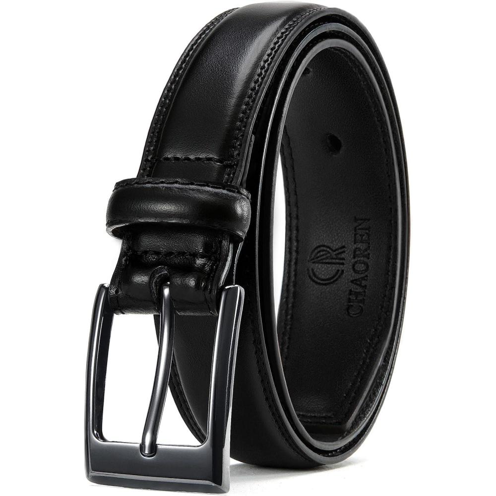 imageCHAOREN Mens Belts Leather Gift for Men  Perfect Companion to Mens Dress ShoesClassic Black