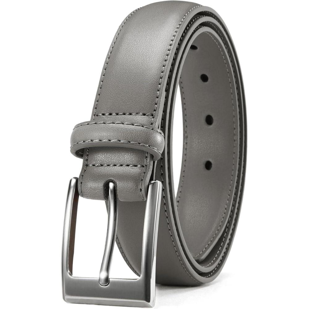 imageCHAOREN Mens Belts Leather Gift for Men  Perfect Companion to Mens Dress ShoesGrey