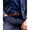 imageCHAOREN Mens Braided Leather Belt Casual Woven Leather Belt for Men 35mm Width for Dress Jeans GolfBrown