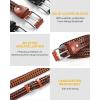 imageCHAOREN Mens Braided Leather Belt Casual Woven Leather Belt for Men 35mm Width for Dress Jeans GolfBrown