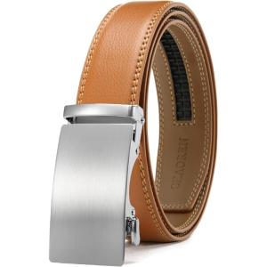 imageCHAOREN Mens Belt  Mens Ratchet Belt Leather 1 38quot for Dress Pant  Micro Adjustable Belt Fit EverywhereLight Brown