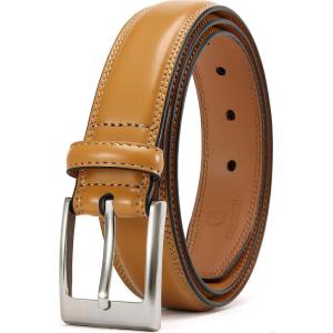 imageCHAOREN Mens Belts Leather Gift for Men  Perfect Companion to Mens Dress ShoesLight Tan