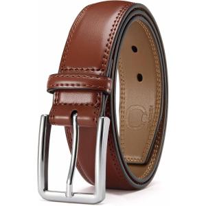 imageCHAOREN Mens Belt Leather  1 38quot Dress Belts for Men  Considerate Gift for Work Business Casual JeansBrown