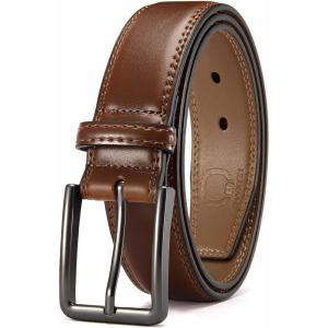 imageCHAOREN Mens Belt Leather  1 38quot Dress Belts for Men  Considerate Gift for Work Business Casual JeansCognac