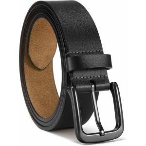 imageCHAOREN Mens Belts Leather  35mm Genuine Leather Belt for Jeans  Men Gift for Casual DressBlack