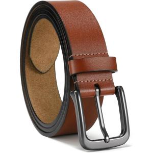 imageCHAOREN Mens Belts Leather  35mm Genuine Leather Belt for Jeans  Men Gift for Casual DressBrown