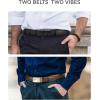 imageCHAOREN Leather Ratchet Belt Men 2 Pack  Customizable Fit Effortless Style 35mmBasic BlackBrushed Cognac