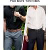 imageCHAOREN Leather Dress Belt Men 2 Pack  1 38quot Mens Belts for Work Business Casual JeansBlackTan