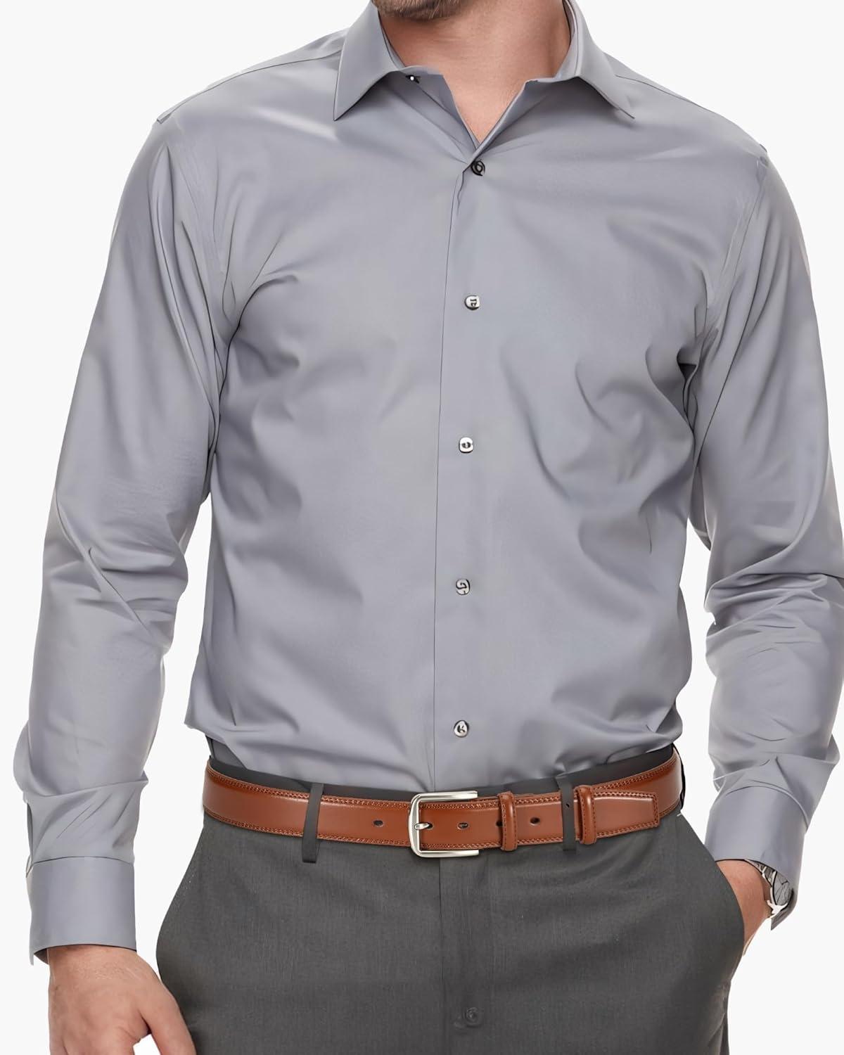 imageCHAOREN Mens Belt Leather  1 38quot Dress Belts for Men  Considerate Gift for Work Business Casual JeansChestnut