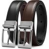 imageCHAOREN Reversible Belt Men 1 Piece  125quot Leather Dress Belt  Trim to Fit for Elegant StyleDark BrownBlack