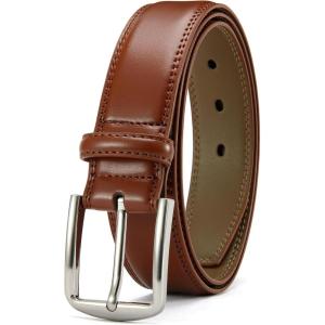imageCHAOREN Mens Belt Leather  1 38quot Dress Belts for Men  Considerate Gift for Work Business Casual JeansChestnut
