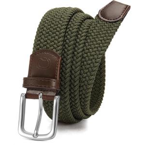 imageCHAOREN Mens Belt  Braided Stretch Golf Belt for Men 1 38quot Gift for Golf Pants Casual Shorts JeansGreen