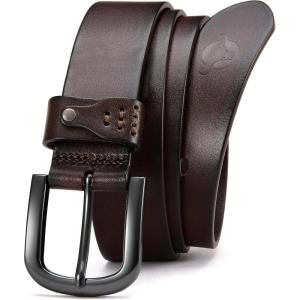 imageCHAOREN Leather Belts for Men Mens Belts CasualEveryday Full Grain Leather Belts for JeansCasual Dark Brown