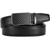 imageCHAOREN Ratchet Boys Belt Kid Dress Belt with Click Buckle Adjustable Leather Belt for School Uniform and Formal PantsCarbon Fiber  Black