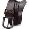 imageCHAOREN Full Grain Leather Belt for Men Work Belts for Men Heavy Duty Daily Wear for Jeans PantsModern Dark Brown