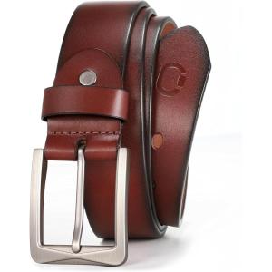 imageCHAOREN 15quot Mens Belts Leather  Italian Full Grain Leather Belts  Ideal for Casul Jeans ampamp Work WearBrown