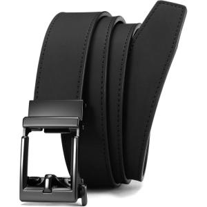 imageCHAOREN Leather Ratchet Belt Men  Mens Belts Casual Accessories for Every Occasion 35mmBlack