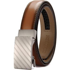 imageCHAOREN Mens Dress Belt  Mens Ratchet Belt Leather 1 14quot for Dress Pant  Micro Adjustable Belts Fit EverywhereTan