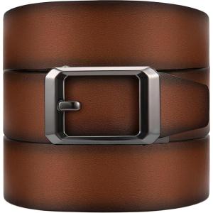 imageCHAOREN Ratchet Belts for Men  15quot Mens Belts Genuine Leather for Causual Jeans  Versatile Fit Customizable StyleBrown