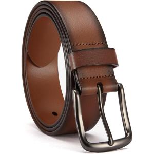 image:imageCHAOREN Full Grain Leather Belt for Men Work Belts for Men Heavy Duty Daily Wear for Jeans PantsCoffee Brown