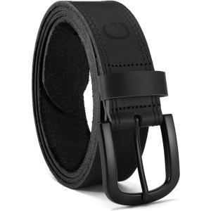 image:imageCHAOREN Full Grain Leather Belt for Men Work Belts for Men Heavy Duty Daily Wear for Jeans PantsVersatile Black Stitched