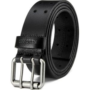 image:imageCHAOREN Work Belts for Men Heavy Duty  15quot Full Grain Leather Belt Casual  Fully Adjustable Double ProngCasual Blacksilver