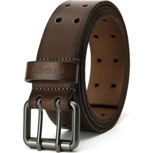 image:imageCHAOREN Work Belts for Men Heavy Duty  15quot Full Grain Leather Belt Casual  Fully Adjustable Double ProngCasual Brown