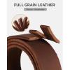 image:imageCHAOREN Ratchet Belt Replacement Strap 1 38 Leather Belt Strap for 40MM Slide Click BuckleTop Grain Leather Tan
