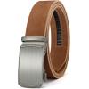 image:imageCHAOREN Ratchet Belt Replacement Strap 1 38 Leather Belt Strap for 40MM Slide Click BuckleTop Grain Leather Tan