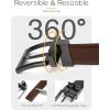 image:imageCHAOREN Reversible Mens Belt 1 Piece  Leather Belt Men for Dress Pants  Single Belt 2 ColorsBlackDark Brown