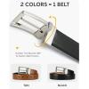 image:imageCHAOREN Reversible Mens Belt 1 Piece  Leather Belt Men for Dress Pants  Single Belt 2 ColorsBright SliverblackTan